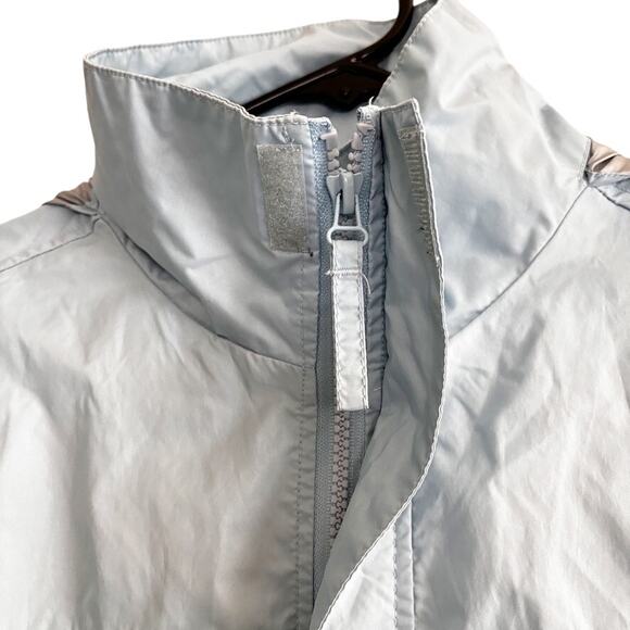 Giordano Waterproof Hooded Rain Jacket Sz XS Blue Elastic Drawstring Packable - Picture 3 of 11